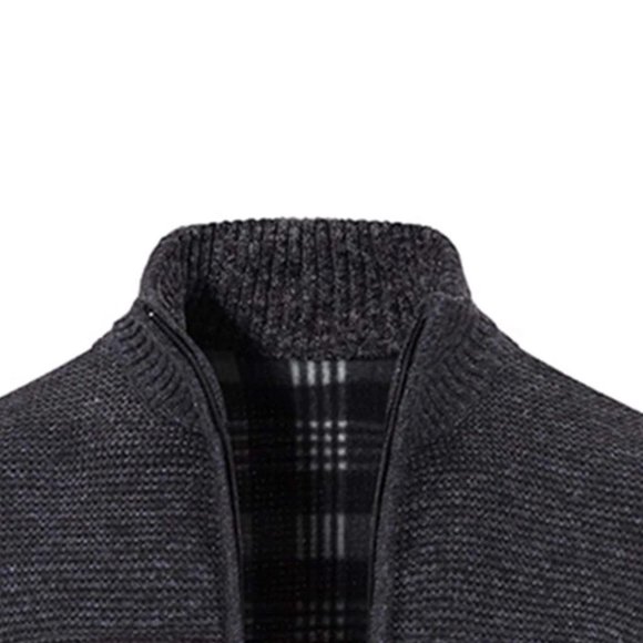 Black Mens Quilted Cardigan - Picture 7 of 7